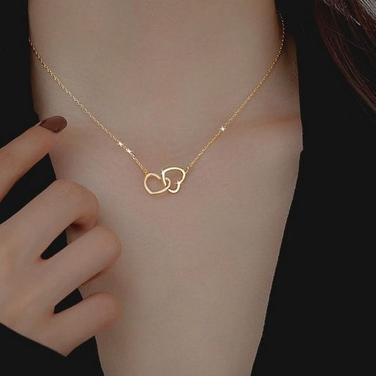 Pendant Heart Necklace Interlocking