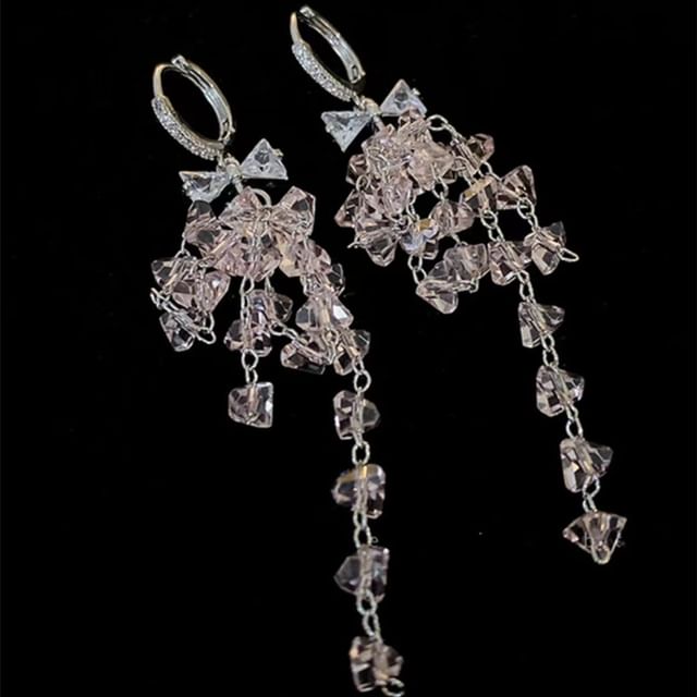 CZ Earring Dangle Bow Huggie