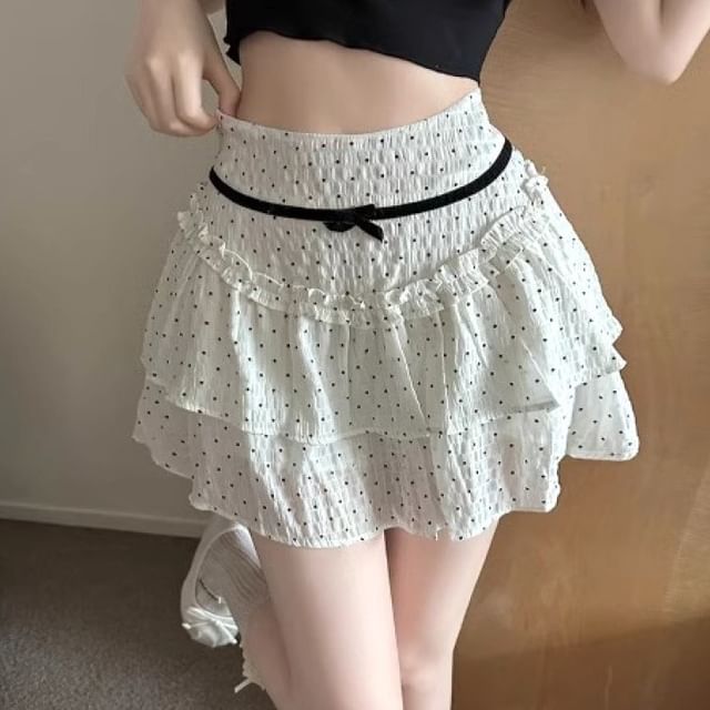 High Skirt A-Line Mini Dotted Rise