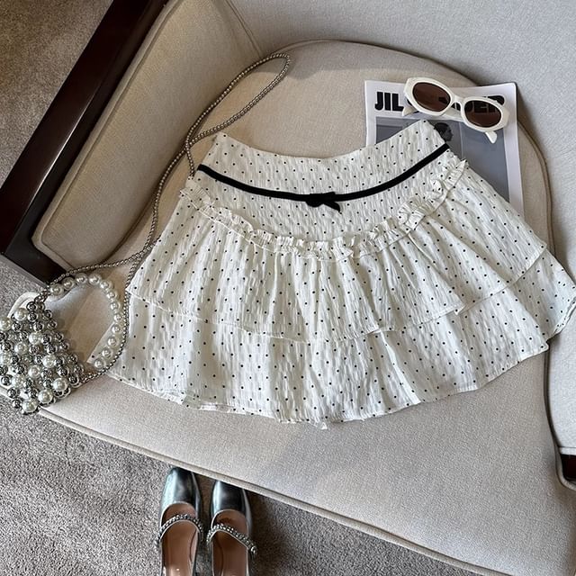 High Skirt A-Line Mini Dotted Rise