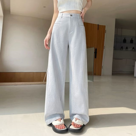 Waist High Washed Designs) Leg Wide Jeans (Various