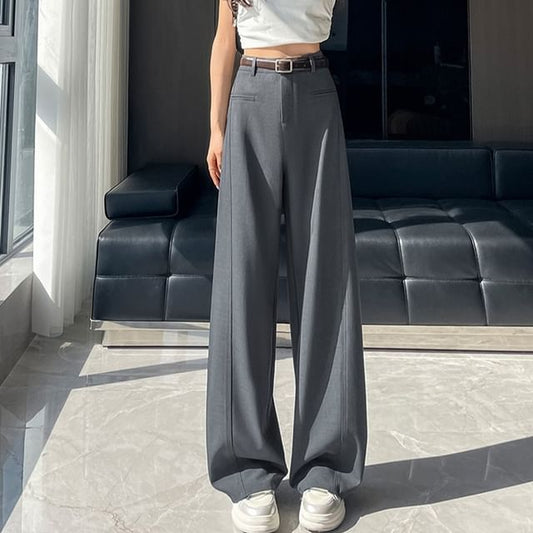 Suit Leg Pants Waist Wide (Various Plain Designs) High