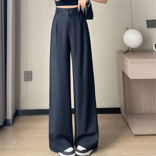 Wide Plain Leg Jeans High (Various Rise Designs)