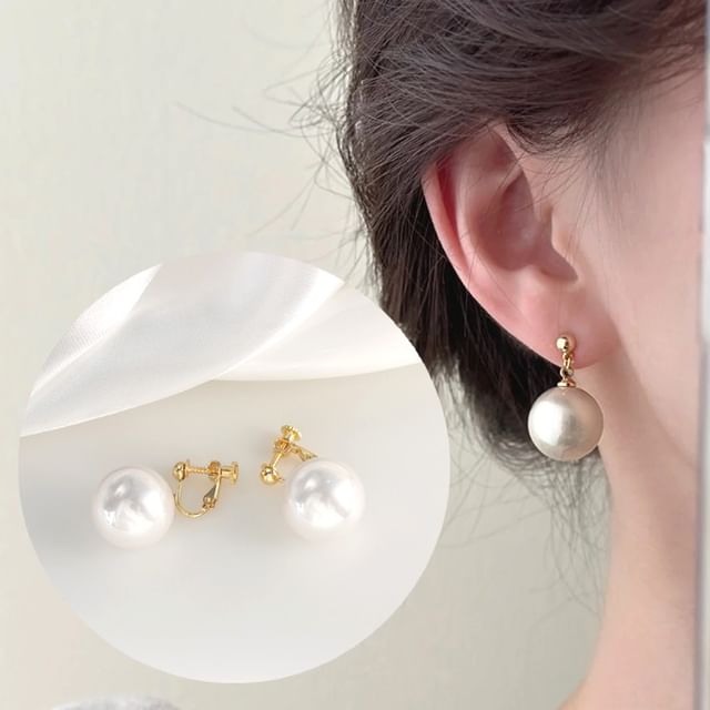 Earring Clip-On Pearl / Drop Faux