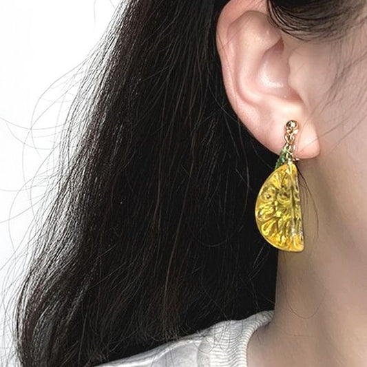 Earring Lemon Clip-On Drop /