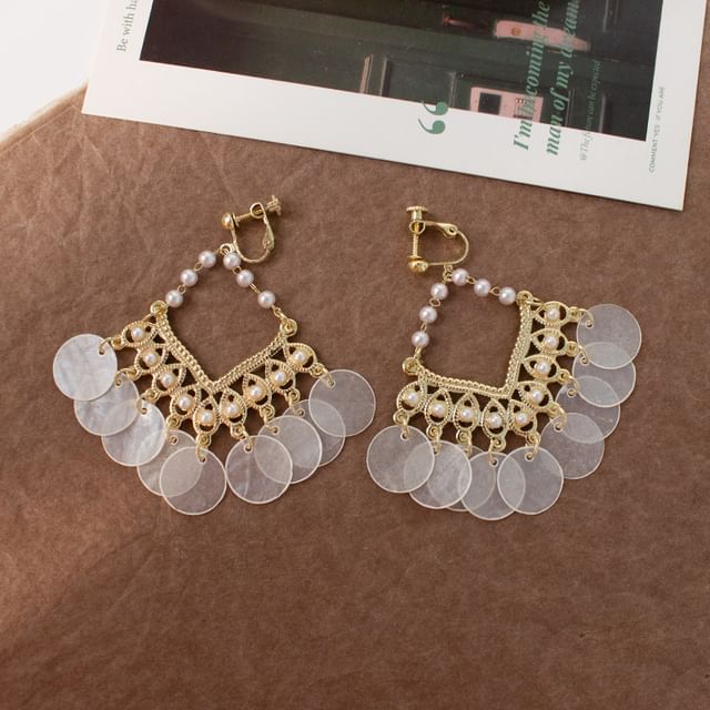 Chandelier Faux / Earring Pearl Clip-On