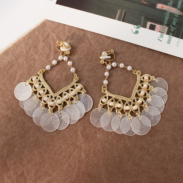 Chandelier Faux / Earring Pearl Clip-On