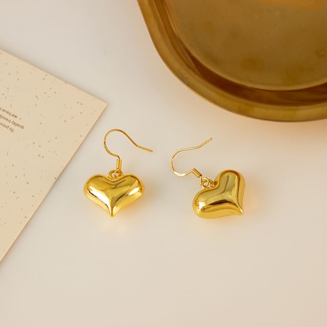 Drop Heart Clip-On Earring /