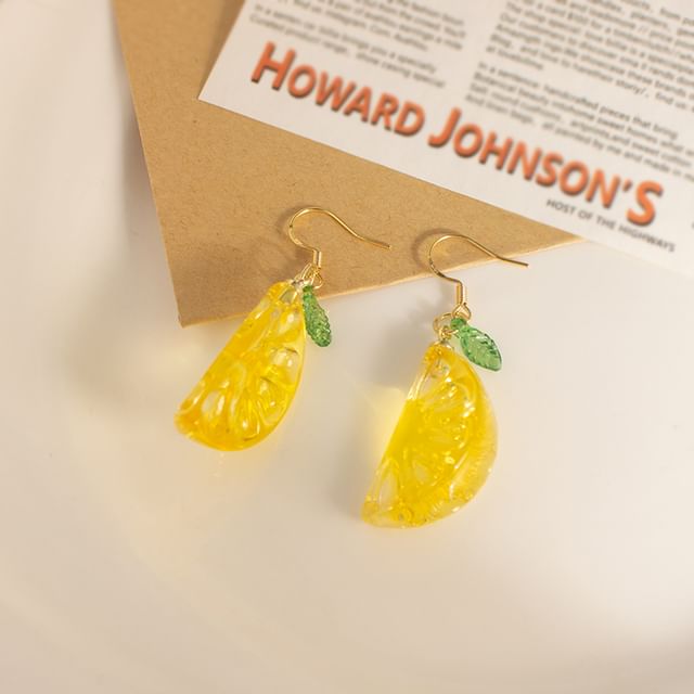 Earring Lemon Clip-On Drop /