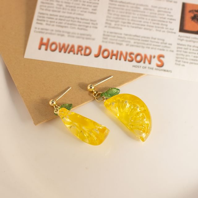 Earring Lemon Clip-On Drop /