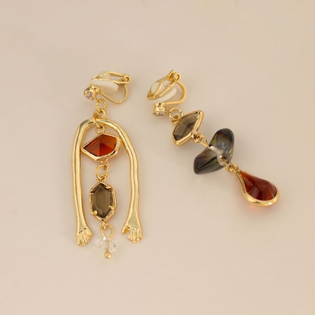 Earring / Geometry Drop Clip-On