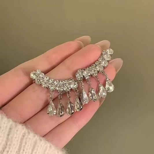 Earring Rhinestone Climber CZ