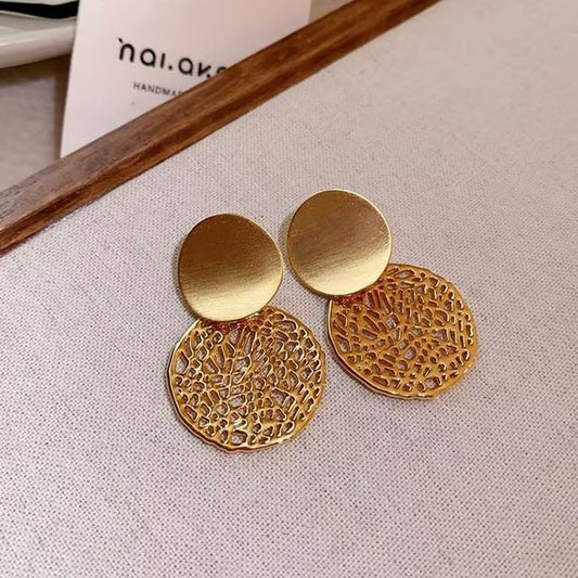 Disc Drop Earring Double