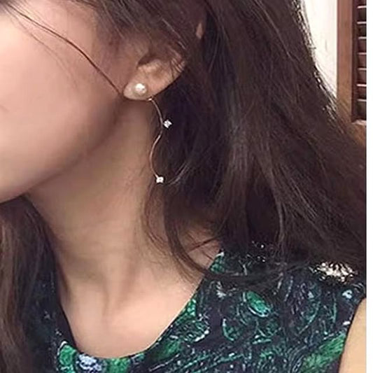 Alloy (Various Pearl Designs) Ear / Dangle Cuff Rhinestone Earring Faux