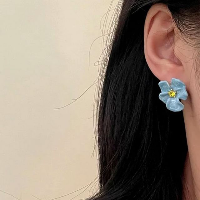 Alloy Earring / Floral Stud Ear Glaze Cuff