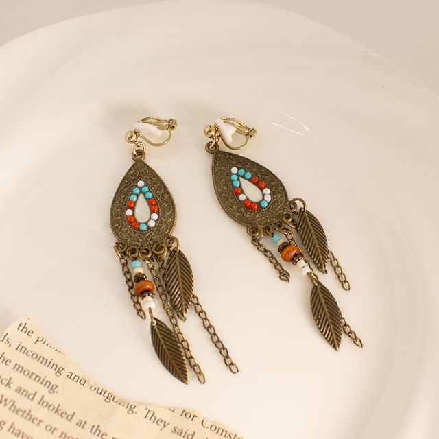 Cuff Designs) Ear Alloy Chandelier (Various Earring Leaf /