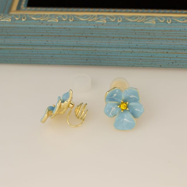 Alloy Earring / Floral Stud Ear Glaze Cuff