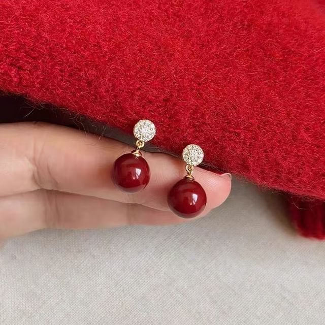 Drop Alloy Earring Bead Rhinestone