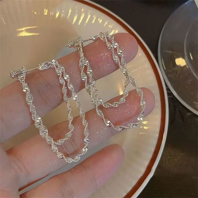 Alloy Helical Layered Earring Hoop