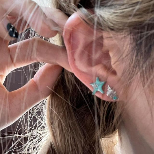 Stud Asymmetrical Starfish Alloy Earring