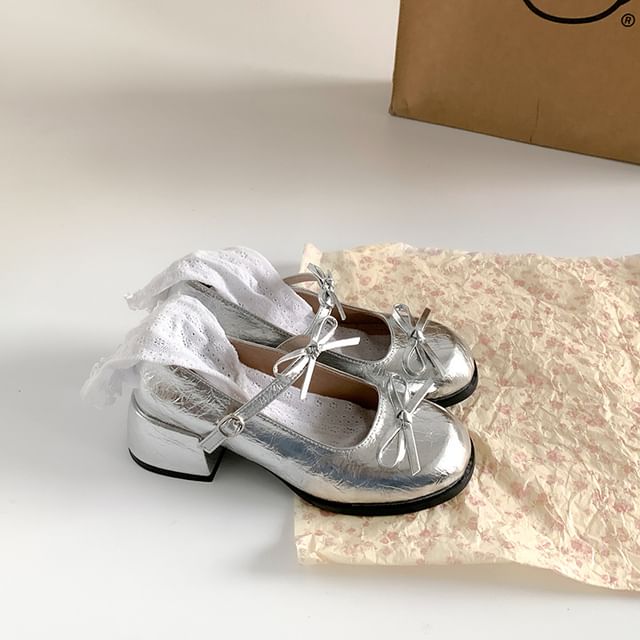 Accent Jane Block Ribbon Heel Pumps Mary