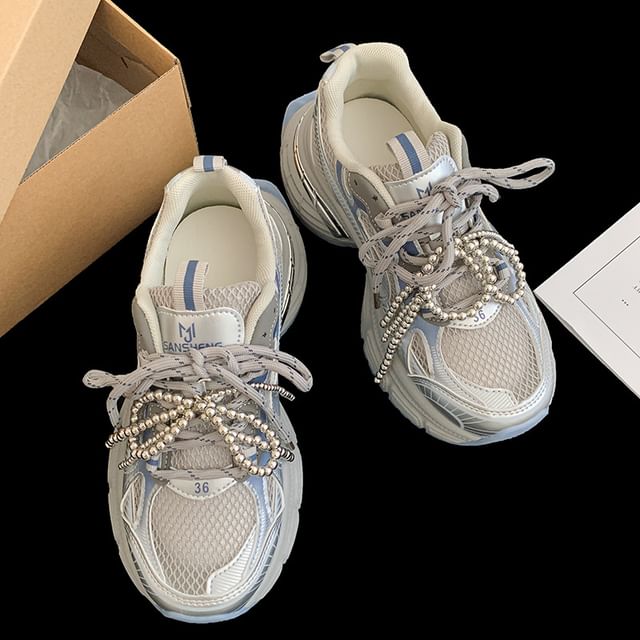 Sneakers Mesh Lace-Up Platform