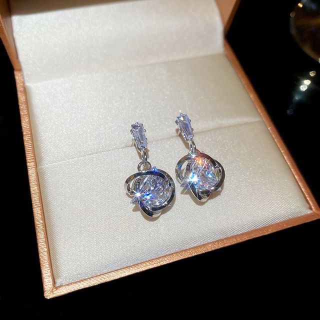 Drop Rhinestone Earring Alloy