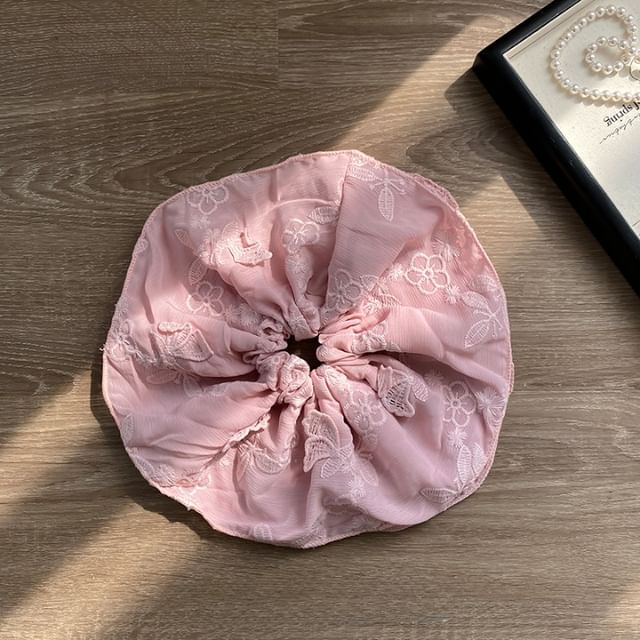Butterfly Embroidered Scrunchie