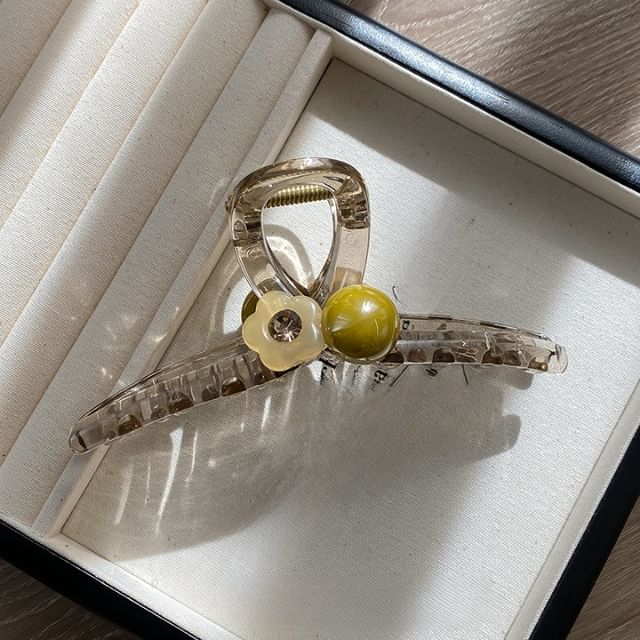 Faux Claw Flower Hair Pearl Acrylic