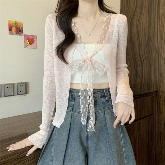 Plain Cardigan Light Open Front