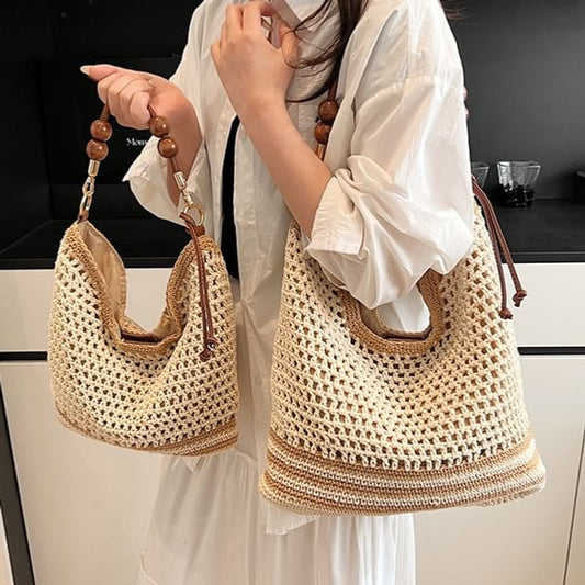 Tote Woven Bag Strap Beaded