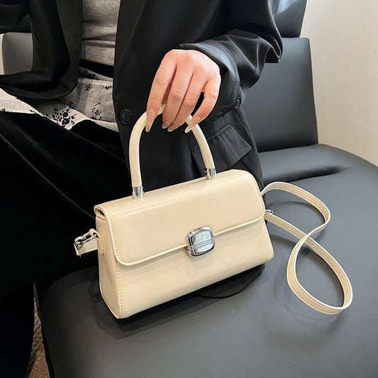 Handle Bag Top Leather Crossbody Flap Faux Plain