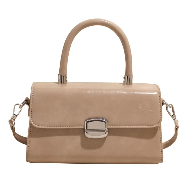 Handle Bag Top Leather Crossbody Flap Faux Plain