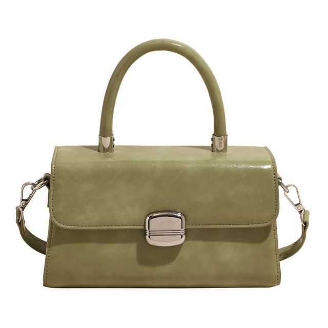 Handle Bag Top Leather Crossbody Flap Faux Plain