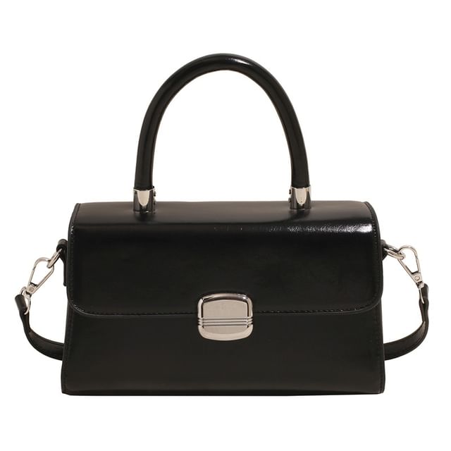 Handle Bag Top Leather Crossbody Flap Faux Plain