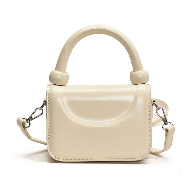 Leather Faux Crossbody Handle Plain Top Bag