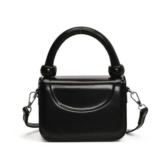Leather Faux Crossbody Handle Plain Top Bag