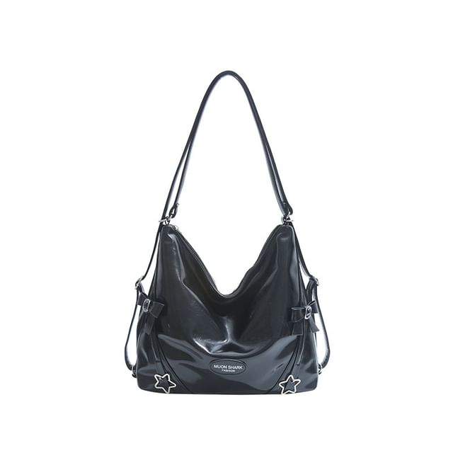 Leather Bow Faux Star Bag Crossbody Buckled