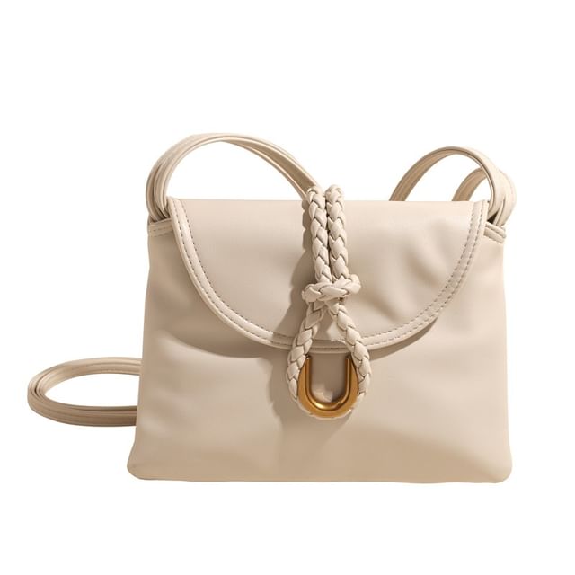 Flap Leather Bag Plain Crossbody Knot Faux