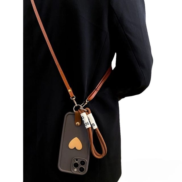 with Strap Heart Set Case Lanyard / Phone