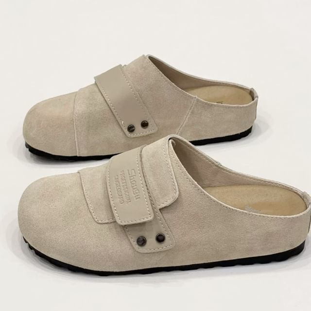 Genuine Platform Leather Mules