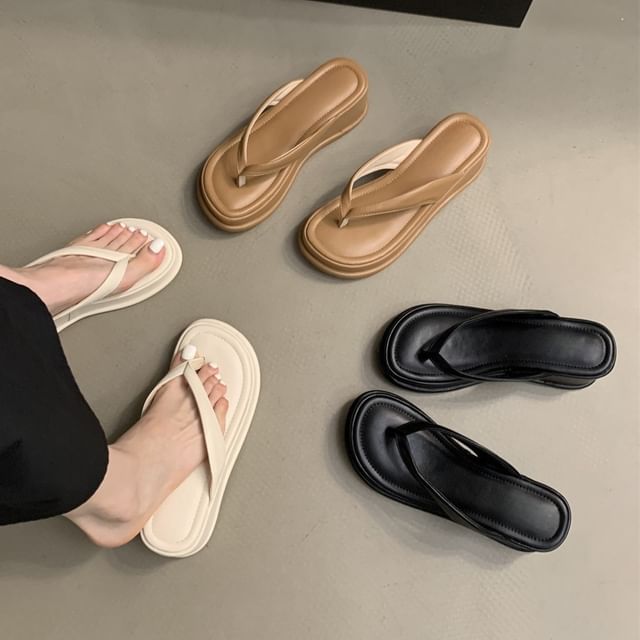 Slide Sandals Thong Platform