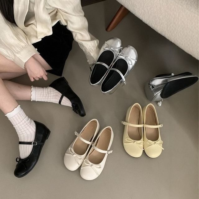 Bow Mary Wedge Jane Hidden Shoes