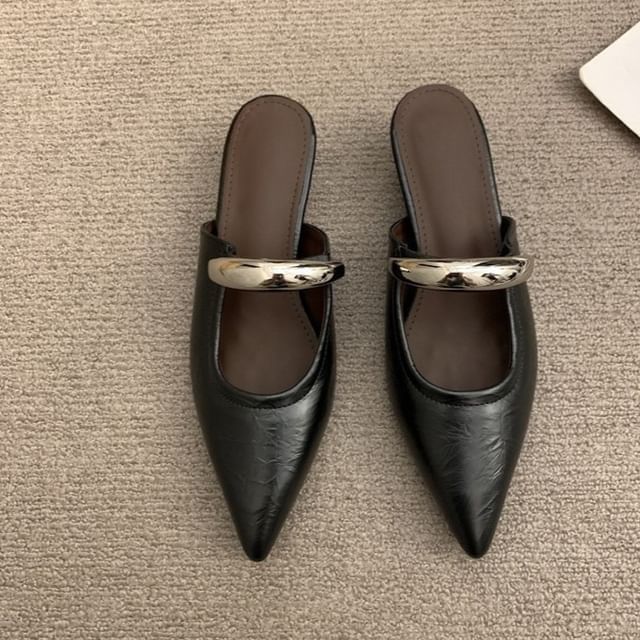 Wedge Jane Mary Pointed Toe Mules