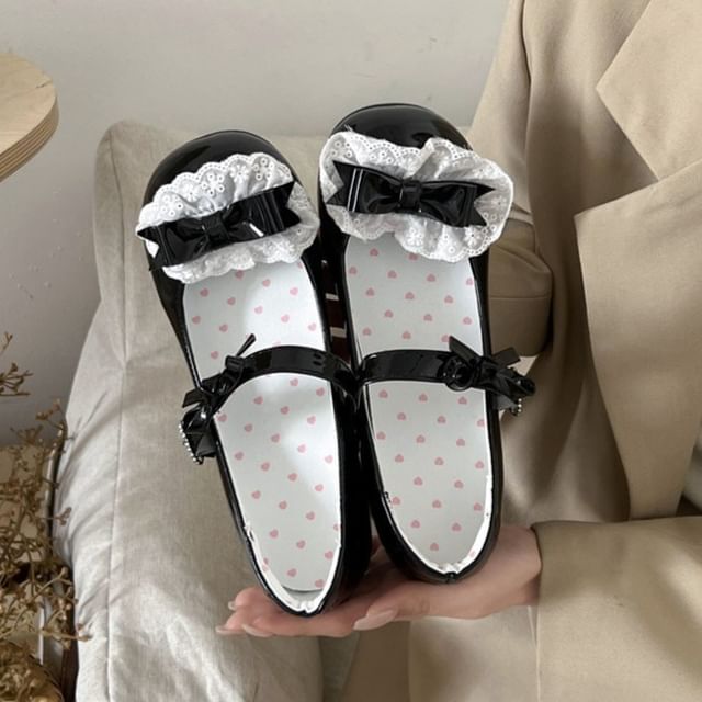 Jane Ruffle Mary Bow Pumps