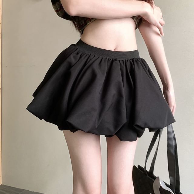 Skirt Mini Rise A-Line High Hem Bubble