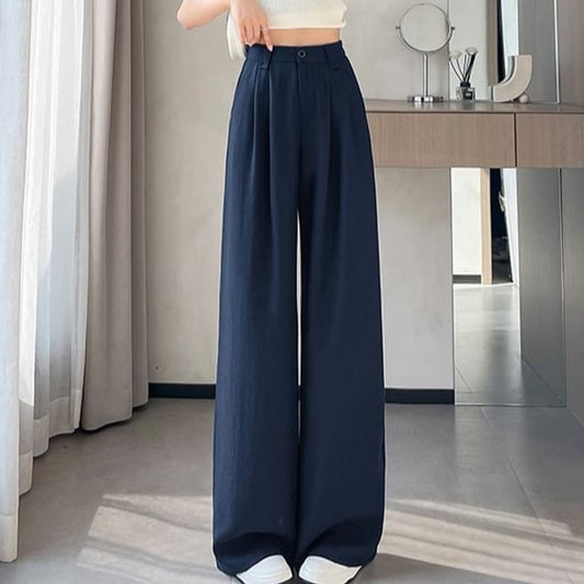 Wide High Dress Waist Designs) Plain Leg Pants (Various