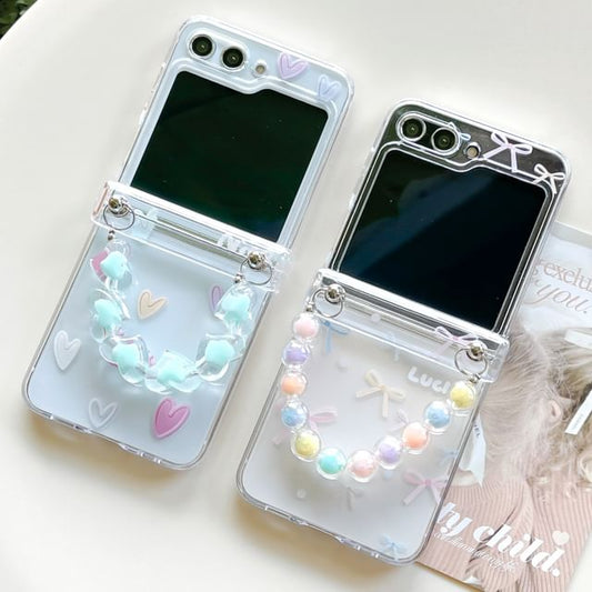 Phone Strap Heart Bow Set Case /