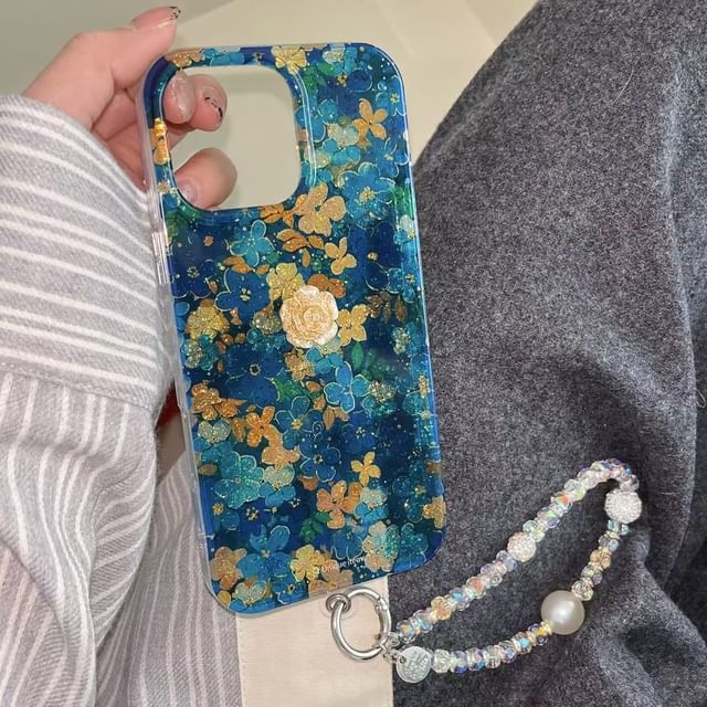 / Floral Case Strap Phone Set