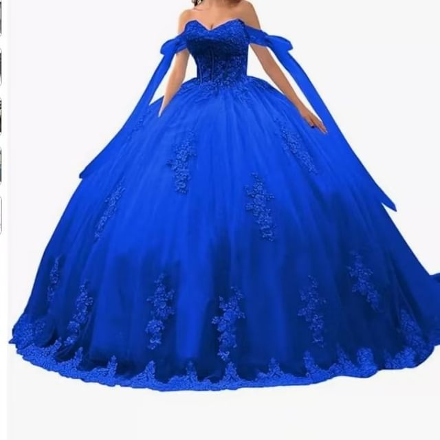 Floral Ball Off-Shoulder Embroidered Gown